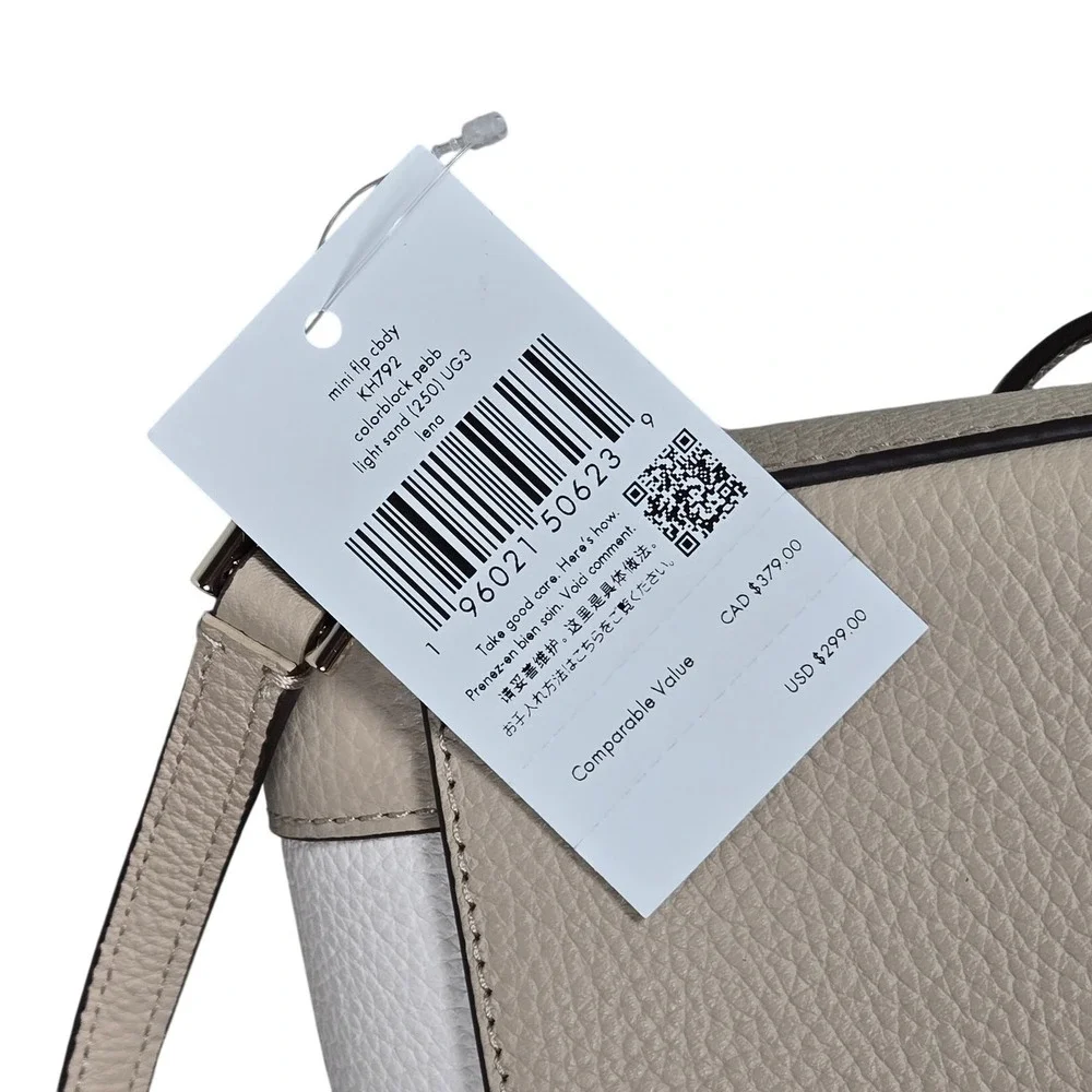 Kate Spade Lena Colorblock Mini Flap Crossbody in Light Sand Multi‎ NWT